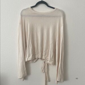 Farrow Cream Bell Sleeve Sweater with Open Back